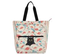 Nexawaveo Waterproof Piano Bag for Lessons Music Tote with Zipper Pockets for Sheet Music & Books, Cartoon Black Cat Fish, One Size