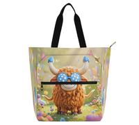 Nexawaveo Waterproof Piano Bag for Lessons Neon Rabbit Black Music Tote with Zipper Pockets for Sheet Music & Books, Playful Bull Flowers, One Size