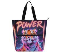 Nexawaveo Waterproof Piano Bag for Lessons Neon Rabbit Black Music Tote with Zipper Pockets for Sheet Music & Books, Neon Big Cat Galaxy-1, One Size