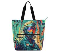 Nexawaveo Waterproof Piano Bag for Lessons Realistic Lion Forest Music Tote with Zipper Pockets for Sheet Music & Books, Scifi Soldier-2, One Size