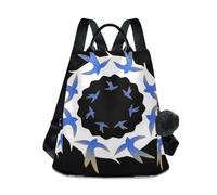Nexawaveo Women Backpack Purse Fashion Anti Theft Travel Bag, Blue Bird Circle