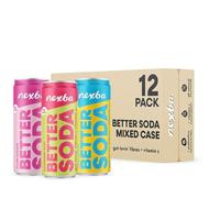 Nexba Better Soda Drink Variety Pack, Includes 4 x Raspberry Kiwi, 4 x Lemon Yuzu & 4 x Plum Ginger, Bold Exotic Flavours with Gut-Healthy Fibre, 330 ml (Pack of 12)