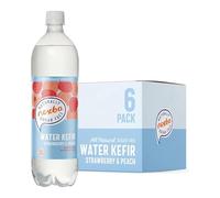 Nexba Healthy Strawberry & Peach Water Kefir, All Natural, Sugar Free, 1 Litre (Pack of 6) - All Natural, Sugar Free & Healthy Beverage
