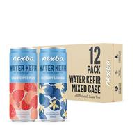 Nexba Kefir Drink Variety Pack, Includes 6 x Strawberry Peach & 6 x Blueberry Vanilla Kefir Sleek Cans, All Natural, Sugar Free & Healthy Fruit-Powered Probiotic Beverage, 330 ml (Pack of 12)
