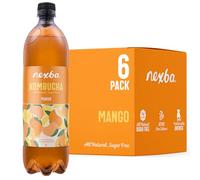 Nexba Mango Kombucha 1 L (Pack of 6) - All Natural, Sugar Free & Healthy Tropical Probiotic Refreshment