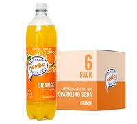 Nexba Orange Sparkling Soda 1 L (Pack of 6) - All Natural, Sugar Free & Healthy Citrus Fizz