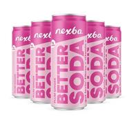 Nexba Plum Ginger Better Soda 330 ml Slim Cans (Pack of 12) - Sugar-Free Sparkling Drink with Prebiotics and Natural Sweetener - Bold Exotic Flavour with Gut-Healthy Fibre