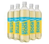 Nexba Yuzu Lemon Better Soda 1 L Bottles (Pack of 6) - Sugar-Free Sparkling Drink with Natural Sweetener and Prebiotic Fibre - Refreshing Low-Calorie Large Bottles for Gut Health