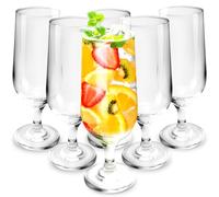 Nexboraque 6 Pack Clear Hurricane Glass, 14 oz / 400 ML Pina Colada Glasses Tulip Drinking Cups for Cocktails, Full-Bodied Beer, Juices, Tropical Drinks, Water, Beverages