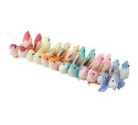 Nexbrill 24pcs for MINI Artificial Foam Feather Birds for DIY Crafts and Home Garden Decoration, Colorful Lifelike Simulation Birds for Floral Arrangements, Wedding Ornaments and Fairy Garden Scene