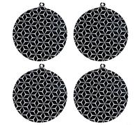 Nexbrill 4Pcs Silicone Induction Hob Protector Mats, Heat Resistant Kitchen Cooktop Covers for Scratch Prevention, Clean Customizable Gaskets for Cooking, Diameter 22/24.5cm(Round 24.5)