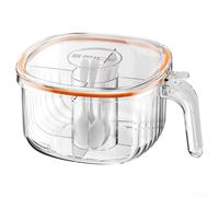 Nexbrill 5 Grids Seasoning Box with Transparent Lid and Sealing Ring Technology, PET Kitchen Spice Organizer for Salt, Pepper, Sugar and Condiments