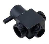 Nexbrill All Copper Shower Diverter Valve 1 Inlet 2 Outlet Splitter, Solid Brass Quick Switch Faucet Adapter for Bathroom Plumbing System, 67x44x34mm(Black)