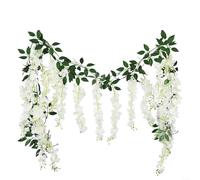 Nexbrill Artificial Wisteria Flowers Vine 2PCS Silk Hanging Garland 10 Strings Realistic Decor for Wedding Party Garden Home Arch Fence Backdrop 6 Feet