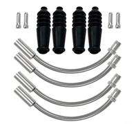 Nexbrill Bicycle V Brake Elbow Cable Guide Pipe with Rubber Sleeve, Alloy ABS Brake Hose for Smooth Routing, Oil-Lubricated Inner Tube, Flexible Operation, 1-4 Pack(D)