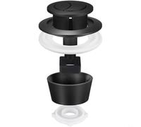 Nexbrill Dual Flush Push Button Toilet Cistern Replacement Part for Fluidmaster PRO550UK and Skylo SKY005, Easy Install ABS Actuator with Adapter Ring for Bathroom, 20mm-60mm Aperture(Black+Ring)