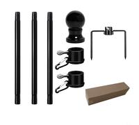Nexbrill Rotating Flag Pole Kit, Adjustable Height 1.3-7.8 Ft, Stainless Steel Anti-Wrap Rings for Garden Wall Fence Handheld Display, 4FT Sections
