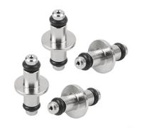 Nexbrill Scuba Diving High Pressure T End Air Spool with O-Ring for SPG Swivel, Leak-Proof Valve Core for Gauge Hoses, Nickel-Plated Brass, 18mm(4PCS)