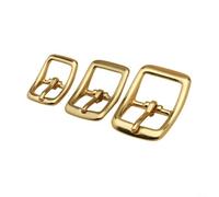 Nexbrill Solid Brass Belt Buckle Adjustable D-Ring Pin for DIY Leather Craft Belts and Bags Replacement Hardware 13mm 16mm(D)