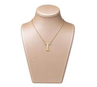 Nexbrill Stainless Steel Letter Necklace Mother-of-Pearl Inlay | Real shell inlay, unique iridescent for shimmer, elegant block letter, tarnish-resistant steel, daily jewelry