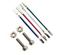 Nexbrill Stereo Headshell Kit with Screws, Oxygen Copper Phonograph Turntable Wire for Audiophile Record Player Upgrade, Metal Plastic Construction, 4 Wires 2 Screws 2 Nuts Set