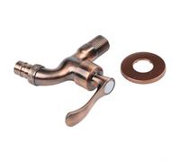 Nexbrill Vintage Washing Machine Tap Crane with Decorative Outdoor Garden Style, Solid Brass Oil Rubbed Finish, Wall Mounted Design Compatible with Hot and Cold Water Connections(red bronze)