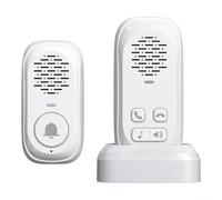 Nexbrill Wireless Intercom Doorbell Two-Way Voice Communication 300m Range Waterproof Outdoor Unit ABS Long Battery Life Connectivity for Elderly Pregnant Women Children(white)