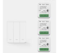 Nexbrill Wireless Light Switch Kit: Smart RF433 Receiver for Tuya App, Voice Control, Install No Neutral Wire Required, Compact Design for Lighting Automation(C)
