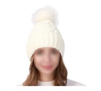 Nexbrill Women's Acrylic Cable Knit for Beanie Hat Pom-Pom Fleece Lined | Soft acrylic fiber, fleece-lined interior, extra warmth, cable knit texture, - detail