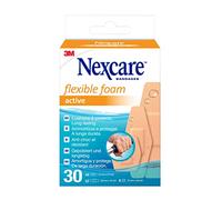 Nexcare Active Flexible Foam Plasters, Assorted Sizes, 30 Plasters per Pack, Breathable and Waterproof for Minor Wounds, Scratches, Bandages for First Aid Kits