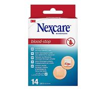 Nexcare Blood-Stop Spots, 22 mm, 14 Plasters per Pack, Efficient Blood Stop Plasters for Small Cuts and Wounds, Bandages for First Aid Kits