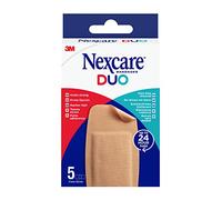 Nexcare DUO Plasters MAXI, 51 mm x 102 mm, 5 Plasters per Pack, Holds Strong for up to 24 Hours, Pain-free Removal, Water Resistant for Wounds and Minor Scratches, Bandages for First Aid Kits