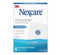 Nexcare Tegaderm Waterproof Transparent Dressing, Comfortable, Stretchy, Wear Up to 7 Days, 4-Inches X 4-3/4-Inches, 4 Count