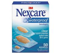 Nexcare Waterproof Clear Bandages Assorted Sizes, 50 Bandages