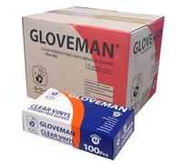 NEXCARZE 1000 x Clear Vinyl Gloves Disposable Large | Box of 100 (10 Boxes per Carton) | Food Safe, Non-Sterile, Latex & Powder-Free | Multipurpose Disposable Gloves for Medical & Kitchen Use (Large)