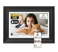 NexFoto - 10.1 inch touch screen digital photo frame, 64GB electronic WiFi photo frame, add Google Photos photos, videos easy to share via the