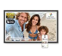 NexFoto 32 Inch Touchscreen Large Digital Picture Frame, 64GB WiFi Digital Photo Frame FHD 1920 * 1080, Add Photos from Google Photos, Upload Videos Instantly, for Housewarming/Birthday, Black Wood