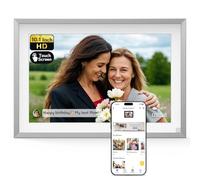 NexFoto - 32GB 10.1 inch digital photo frame, gold WiFi digital photo frame, electronic frame with IPS touch screen, easy to share photos and videos via the