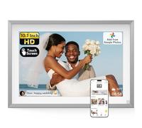NexFoto - 32GB 10.1 inch digital photo frame, gold WiFi digital photo frame, electronic frame with IPS touch screen, easy to share photos and videos via the