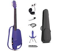 NEXG 2 Electric Guitar Set - 38 Inch Purple Professional Carbon Fiber Acoustic Guitar Smart Silent Electric Guitar for Adults Kids Beginners Travel Home School Party Gift Playing and Singing