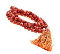 NEXG Beutiful Shine Sunstone Mala Original Certified 108 Baeds Sun Stone Natural Mala Surya Mala Sun Stone ki Mala For Men & Women