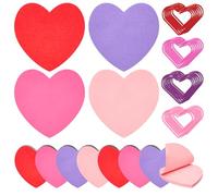 Nexhyp 12 Pads Heart Shaped Sticky Notes, Self-Adhesive Memo Notes, 4 Brilliant Colors 7×7cm Cute Sticky Notes for Office School Fridge Valentine’s Day Gifts, 50 Sheets/Pad witn Paper Clips