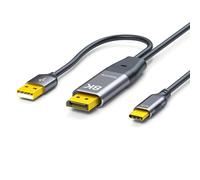 NEXHYPE DisplayPort to USB-C Cable 8K@60Hz 5K@120, DP to Type-C Male Cable Adapter 6.6ft Converter for Apple Studio Display XDR,USB-C Display Device Conversion Cable Not Compatible with Any AR Device