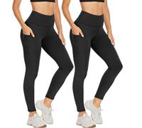 NexiEpoch High Waisted Leggings for Women - Black Tummy Control Compression Soft Yoga Pants for Workout Reg & Plus Size