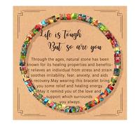 Nexievio Inspirational Gift Bracelets for Women, Healing Natural Stone Encouragement Strength Bracelet - Thinking of You, Get Well Sobriety Gifts for Women Friends Sister, One Size, No Gemstone