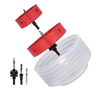 Nexigins 4 Inch/102 mm & 6 Inch/152 mm Hole Saw with Arbor for Recessed Lighting Includes Dust Bowl for 95% Dust Collection, 1.4 inch Cutting Depth HSS Bi-Metal Hole Saw Kit for Wood, Drywall, Metal