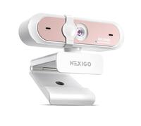 NexiGo N660P Pro 4K Webcam with Distortion-Free Lens, 1080p 60 fps Autofocus USB Streaming Camera, 3DNR, Noise-Canceling Mics & Privacy Cover, Web Cam for Gaming/Live Streaming/PC/Mac/Switch 2, Pink