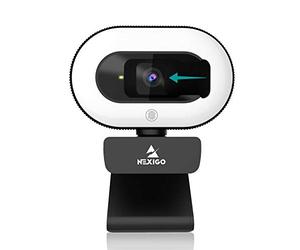 NexiGo StreamCam N930E with Software, 1080P Webcam with Ring Light and Privacy Cover, Auto-Focus, Plug and Play, Web Camera for Online Learning, Zoom Meeting Skype Teams, PC Mac Laptop Desktop