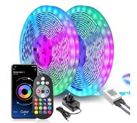 Nexillumi 40M LED Strip Light, Music Sync Colour Changing RGB LED Lights with 24 Key Remote and App Control for Bedroom Party Decoration