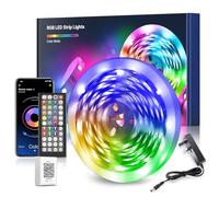Nexillumi LED Strip Lights 10M, Bluetooth RGB Light Strips with Remote & App, Colour Changing Tape Lights, Music Sync Dimmable Lighting for Bedroom, Living Room, Kitchen, Ceiling & Party Decor